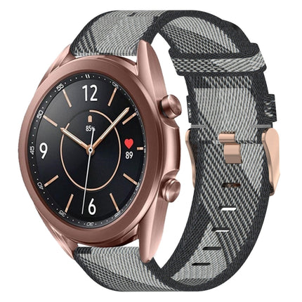 20mm Nylon Woven Watch Band, For Samsung  Galaxy Watch 4 Classic 46mm, For Samsung Galaxy Watch 3 41mm, For Samsung Galaxy Watch Active 2 40mm