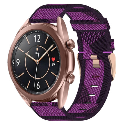 20mm Nylon Woven Watch Band, For Samsung  Galaxy Watch 4 Classic 46mm, For Samsung Galaxy Watch 3 41mm, For Samsung Galaxy Watch Active 2 40mm