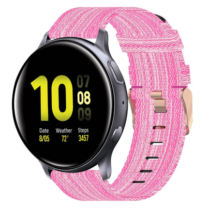 20mm Nylon Woven Watch Band, For Samsung  Galaxy Watch 4 Classic 46mm, For Samsung Galaxy Watch 3 41mm, For Samsung Galaxy Watch Active 2 40mm