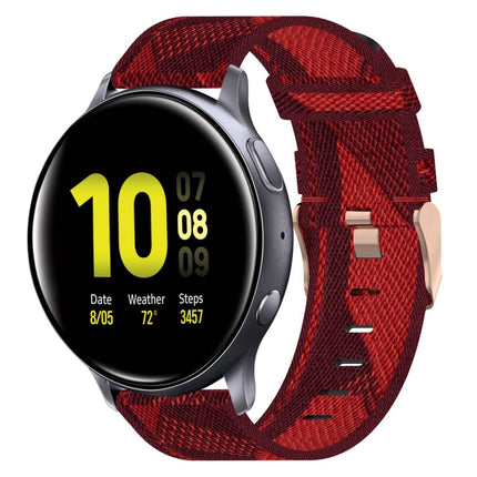 20mm Nylon Woven Watch Band, For Samsung  Galaxy Watch 4 Classic 46mm, For Samsung Galaxy Watch 3 41mm, For Samsung Galaxy Watch Active 2 40mm