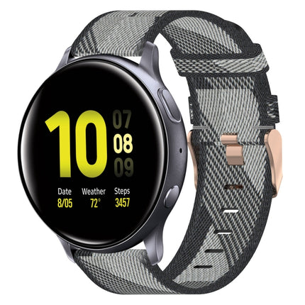 20mm Nylon Woven Watch Band, For Samsung  Galaxy Watch 4 Classic 46mm, For Samsung Galaxy Watch 3 41mm, For Samsung Galaxy Watch Active 2 40mm