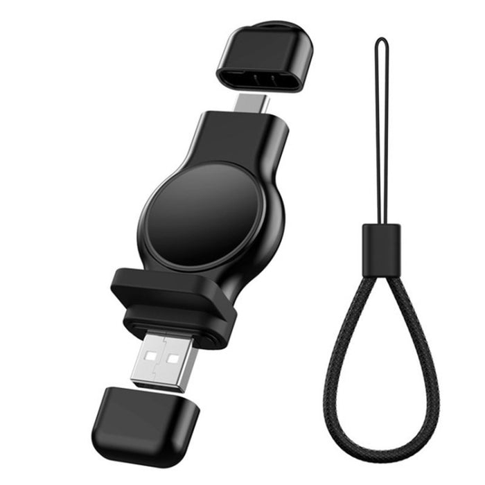 A05 2-in-1 Typ C / USB-C auf USB-A magnetisches kabelloses Schnellladegerät für die Apple Watch
