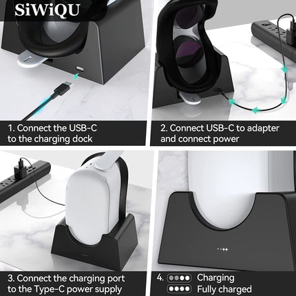 For Oculus Quest 2 VR Charging Stand VR Accessories Host Storage Bracket Charging Stand, VR Charging Stand