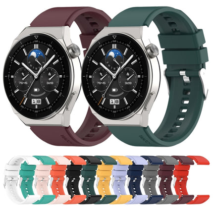 Protruding Head Silicone Strap Silver Buckle, For Huawei  Watch GT Runner 22mm, For Huawei Watch GT3 46mm 22mm