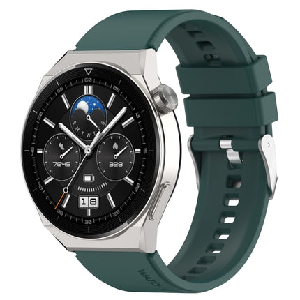 Protruding Head Silicone Strap Silver Buckle, For Huawei  Watch GT Runner 22mm, For Huawei Watch GT3 46mm 22mm