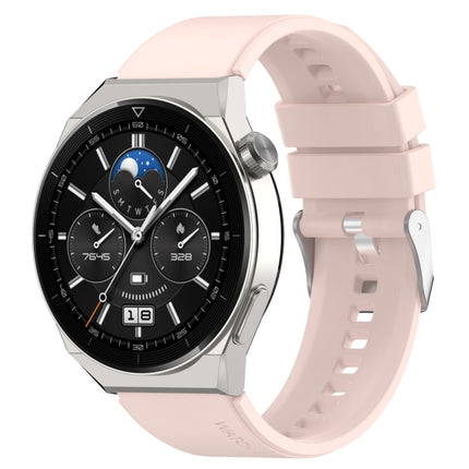 Protruding Head Silicone Strap Silver Buckle, For Huawei Watch 3 / Watch3 Pro 22mm, For Huawei Watch GT2 Pro / GT2e 22mm