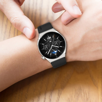 Protruding Head Silicone Strap Silver Buckle, For Huawei Watch 3 / Watch3 Pro 22mm, For Huawei Watch GT2 Pro / GT2e 22mm