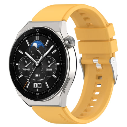 Protruding Head Silicone Strap Silver Buckle, For Huawei Watch GT 42mm/46mm / GT2 46mm 22mm, For Honor Watch GS Pro 22mm