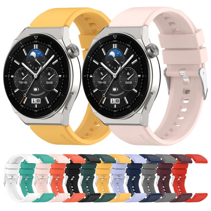Protruding Head Silicone Strap Silver Buckle, For Huawei Watch GT 42mm/46mm / GT2 46mm 22mm, For Honor Watch GS Pro 22mm
