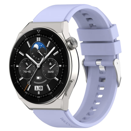 Protruding Head Silicone Strap Silver Buckle, For Huawei Watch GT 42mm/46mm / GT2 46mm 22mm, For Honor Watch GS Pro 22mm