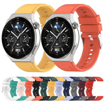 Protruding Head Silicone Strap Silver Buckle, For Honor Magic Watch 2 46mm 22mm, For Huawei Watch GT3 42mm 20mm