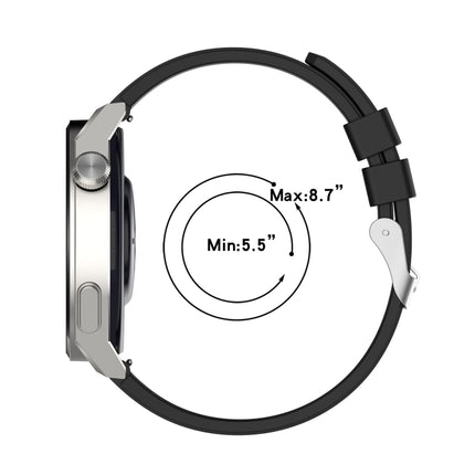 Protruding Head Silicone Strap Silver Buckle, For Honor Magic Watch 2 46mm 22mm, For Huawei Watch GT3 42mm 20mm