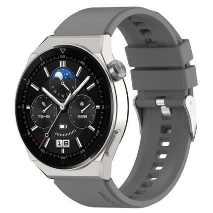 Protruding Head Silicone Strap Silver Buckle, For Honor Magic Watch 2 46mm 22mm, For Huawei Watch GT3 42mm 20mm
