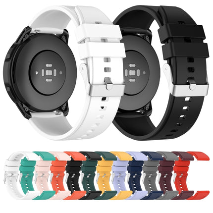 Protruding Head Silicone Strap Silver Buckle, For Samsung Galaxy Watch3 45mm 22mm, For Samsung Galaxy Gear S3 Classic 22mm