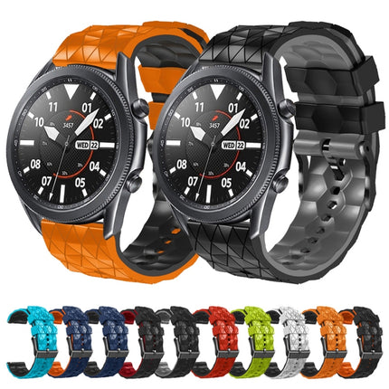 22mm Football Pattern Two-Color Silicone Strap, For Xiaomi Haylou GST LS09B, For Xiaomi Haylou RT LS05S