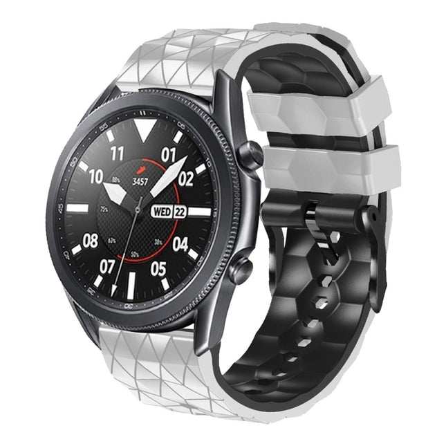 22mm Football Pattern Two-Color Silicone Strap, For Samsung Galaxy Watch3 45mm, For Samsung Galaxy Watch 46mm