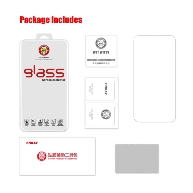 For iPhone 17e / 16e / 14 / 13 / 13 Pro 2pcs ENKAY 0.26mm 9H 2.5D Tempered Glass Film, For iPhone 17e / 16e / 14 / 13 / 13 Pro (1 PC), For iPhone 17e / 16e / 14 / 13 / 13 Pro (2pcs), For iPhone 17e/ 16e / 14 / 13 / 13 Pro (5pcs)                        ...