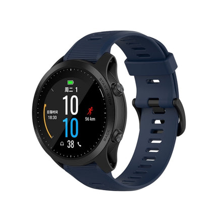 For Garmin Forerunner945 / fenix5 Plus / Approach S60 Monochrome Silicone Watch Band, Black, White, Orange, Pink, Red, Lake Blue, Grey, Blue, Lime, Purple, midnight blue