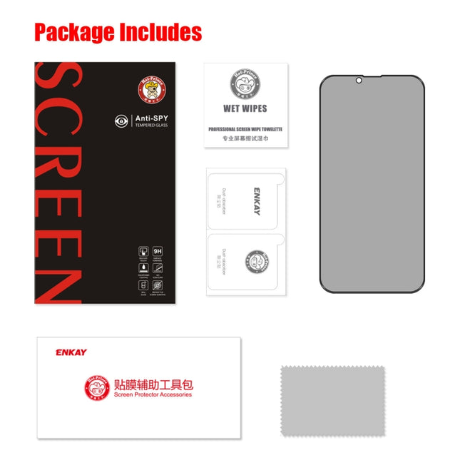 For iPhone 16e / 14 / 13 / 13 Pro 2pcs ENKAY 28 Degree Anti-peeping Tempered Glass Film, For iPhone 17e / 16e / 14 / 13 / 13 Pro (1 PC), For iPhone 17e / 16e / 14 / 13 / 13 Pro (2pcs), For iPhone 16e / 14 / 13 / 13 Pro (5pcs)