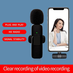 K9 Wireless Clip-on Auto-Sync Noise Cancelling Live Mini Microphone with 8-Pin Receiver, K9IP-1