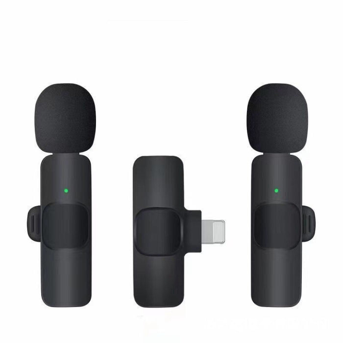 Mini micrófono inalámbrico con cancelación automática de ruido y clip K9 para dispositivos de 8 pines 2 en 1, K9IP-2