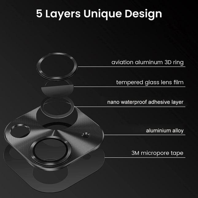 ENKAY Aluminium Alloy Tempered Glass Lens Cover Film For iPhone 14 / 14 Max, For iPhone 14 / 14 Plus