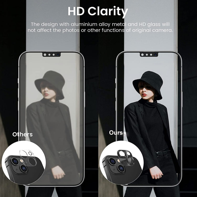 ENKAY Aluminium Alloy Tempered Glass Lens Cover Film For iPhone 14 / 14 Max, For iPhone 14 / 14 Plus