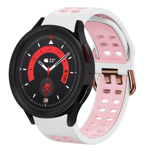 20mm Breathable Two-Color Silicone Watch Band, For Samsung Galaxy Watch 5  40mm