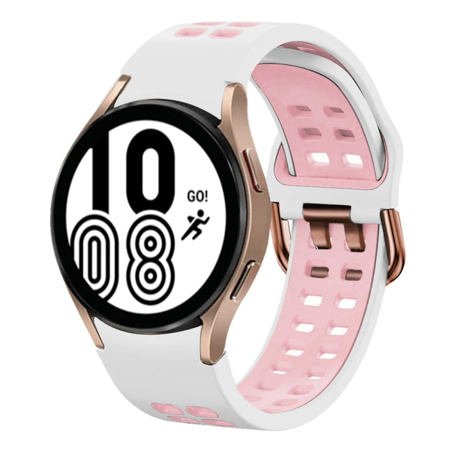 20mm Breathable Two-Color Silicone Watch Band, For Samsung Galaxy Watch 4 40mm