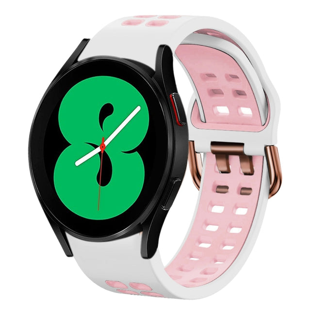 20mm Breathable Two-Color Silicone Watch Band, For Samsung Galaxy Watch 4 44mm