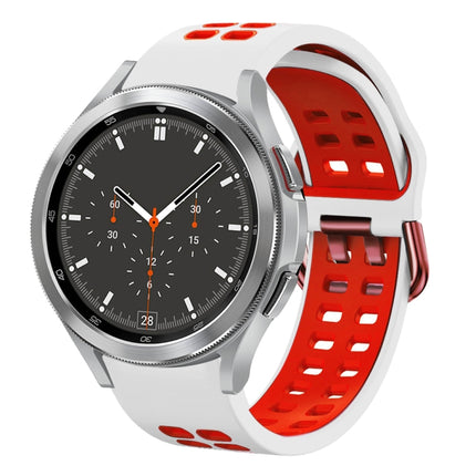 20mm Breathable Two-Color Silicone Watch Band, For Samsung Galaxy Watch 4 Classic 46mm