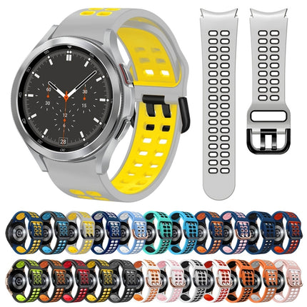 20mm Breathable Two-Color Silicone Watch Band, For Samsung Galaxy Watch 4 Classic 46mm