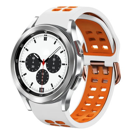 20mm Breathable Two-Color Silicone Watch Band, For Samsung Galaxy Watch 4 Classic 42mm