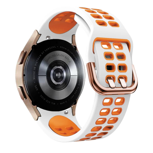 20mm Breathable Two-Color Silicone Watch Band, For Samsung Galaxy Watch 4 Classic 42mm