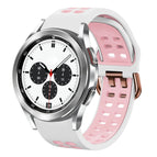 For Samsung Galaxy Watch 4 Classic 42mm / White+Pink