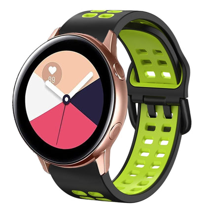 20mm Breathable Two-Color Silicone Watch Band, For Galaxy Watch Active 2