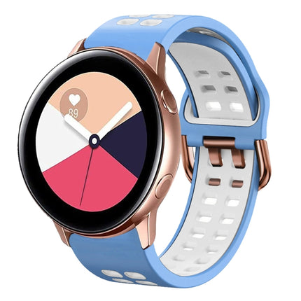 20mm Breathable Two-Color Silicone Watch Band, For Galaxy Watch Active 2