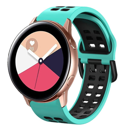 20mm Breathable Two-Color Silicone Watch Band, For Galaxy Watch Active 2