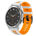 For Samsung Galaxy Watch 4 Classic 46mm / White+Orange