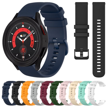 20mm Plaid Solid Color Silicone Watch Band, For Samsung Galaxy Watch5  40mm, For Samsung Galaxy Watch5  44mm