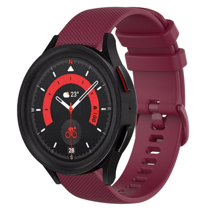 20mm Plaid Solid Color Silicone Watch Band, For Samsung Galaxy Watch5  40mm, For Samsung Galaxy Watch5  44mm