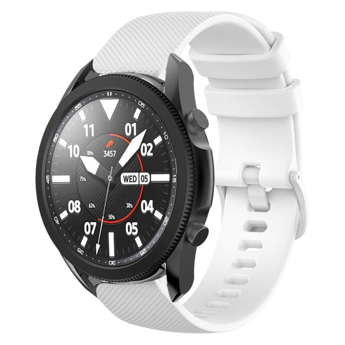 20mm Plaid Solid Color Silicone Watch Band, For Samsung Galaxy Watch5 Pro 45mm, For Samsung Galaxy Watch4 40mm
