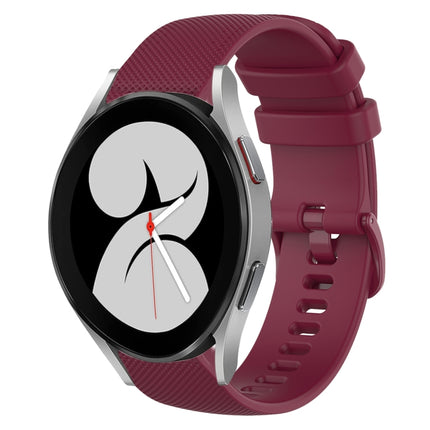 20mm Plaid Solid Color Silicone Watch Band, For Samsung Galaxy Watch5 Pro 45mm, For Samsung Galaxy Watch4 40mm