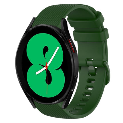 20mm Plaid Solid Color Silicone Watch Band, For Samsung Galaxy Watch4 44mm, For Samsung Galaxy Watch4 Classic 46mm