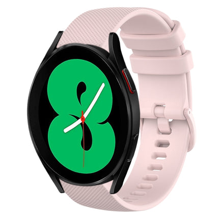 20mm Plaid Solid Color Silicone Watch Band, For Samsung Galaxy Watch4 44mm, For Samsung Galaxy Watch4 Classic 46mm