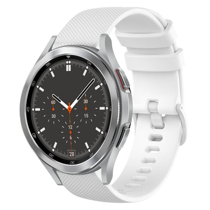 20mm Plaid Solid Color Silicone Watch Band, For Samsung Galaxy Watch4 44mm, For Samsung Galaxy Watch4 Classic 46mm