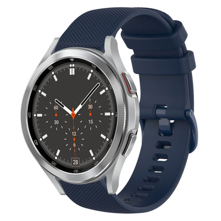 20mm Plaid Solid Color Silicone Watch Band, For Samsung Galaxy Watch4 44mm, For Samsung Galaxy Watch4 Classic 46mm