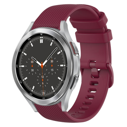 20mm Plaid Solid Color Silicone Watch Band, For Samsung Galaxy Watch4 44mm, For Samsung Galaxy Watch4 Classic 46mm