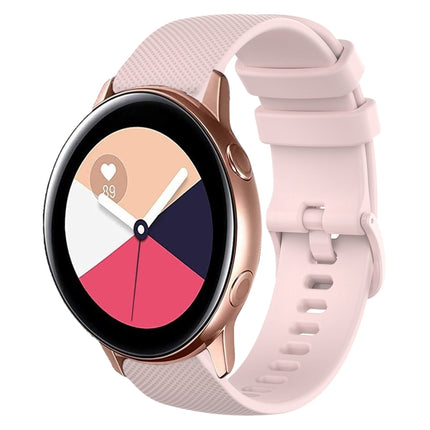 20mm Plaid Solid Color Silicone Watch Band, For Samsung Galaxy Watch4 Classic 42mm, For Samsung Galaxy Watch Active 2