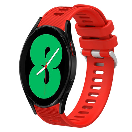 20mm Twill Solid Color Silicone Watch Band, For Samsung Galaxy Watch4 44mm, For Samsung Galaxy Watch4 Classic 46mm